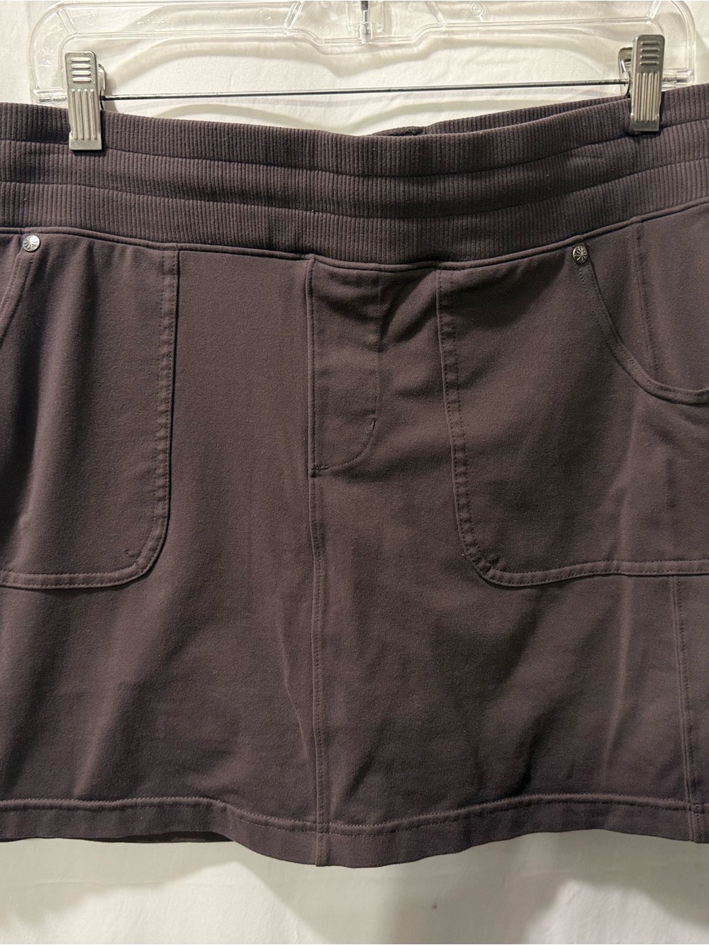 Athleta Ribbed Mini Skirt in Dark Gray